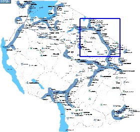 mapa de Tanzania em ingles