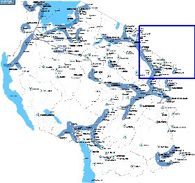 mapa de Tanzania em ingles