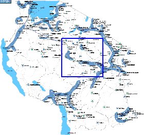 carte de Tanzanie en anglais