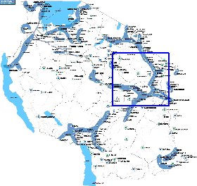 mapa de Tanzania em ingles