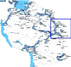 mapa de Tanzania em ingles