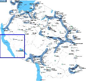 mapa de Tanzania em ingles