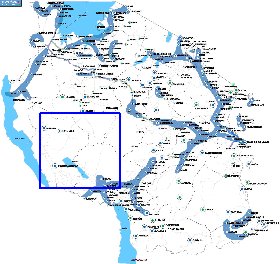 carte de Tanzanie en anglais