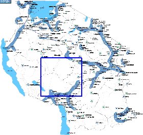 carte de Tanzanie en anglais