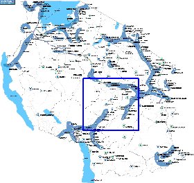 mapa de Tanzania em ingles