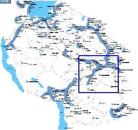 mapa de Tanzania em ingles