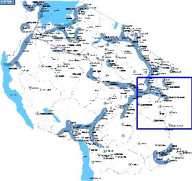 mapa de Tanzania em ingles