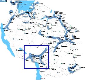 mapa de Tanzania em ingles