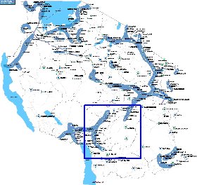 mapa de Tanzania em ingles