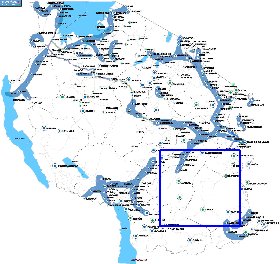 carte de Tanzanie en anglais