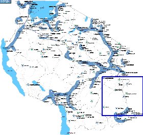 mapa de Tanzania em ingles