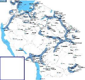 mapa de Tanzania em ingles