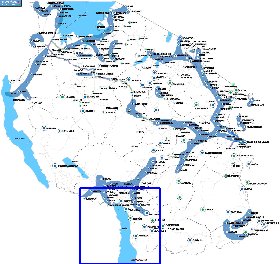 mapa de Tanzania em ingles