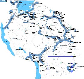 mapa de Tanzania em ingles