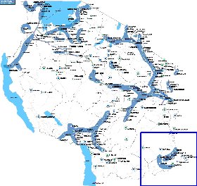 mapa de Tanzania em ingles