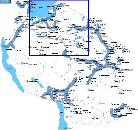 mapa de Tanzania em ingles