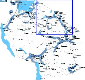 mapa de Tanzania em ingles