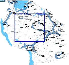 carte de Tanzanie en anglais