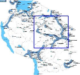 mapa de Tanzania em ingles