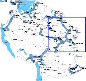 mapa de Tanzania em ingles