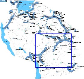 carte de Tanzanie en anglais