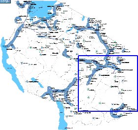 mapa de Tanzania em ingles