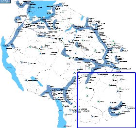 mapa de Tanzania em ingles