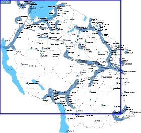 carte de Tanzanie en anglais