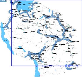 carte de Tanzanie en anglais