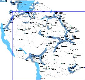 carte de Tanzanie en anglais