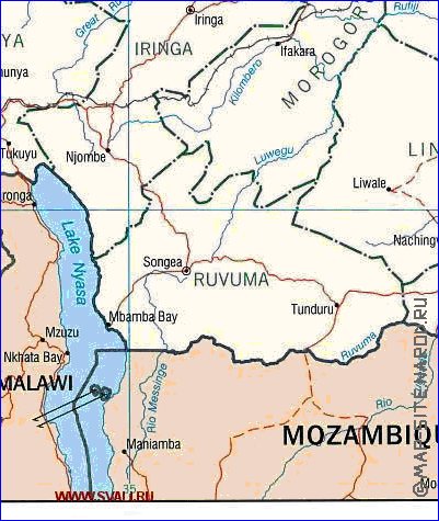 carte de Tanzanie