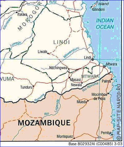 carte de Tanzanie