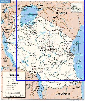 carte de Tanzanie