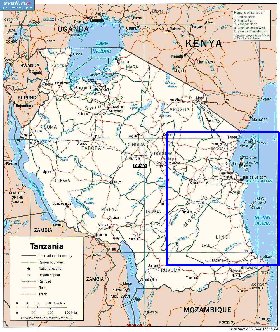 carte de Tanzanie