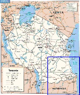 carte de Tanzanie