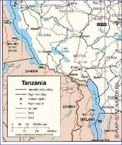 carte de Tanzanie