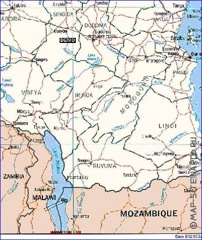 carte de Tanzanie