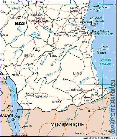 carte de Tanzanie