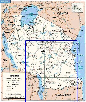 carte de Tanzanie