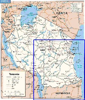 carte de Tanzanie