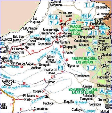 mapa de Regiao de Tarapaca