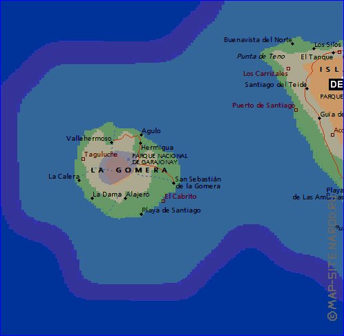 carte de Tenerife en anglais