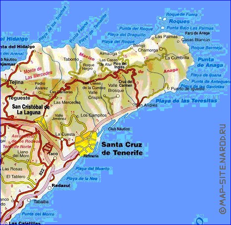 carte de Tenerife en espagnol