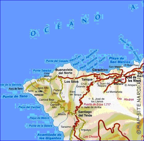 carte de Tenerife en espagnol