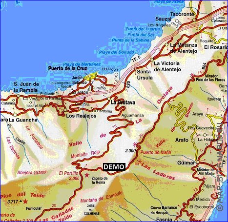 carte de Tenerife en espagnol