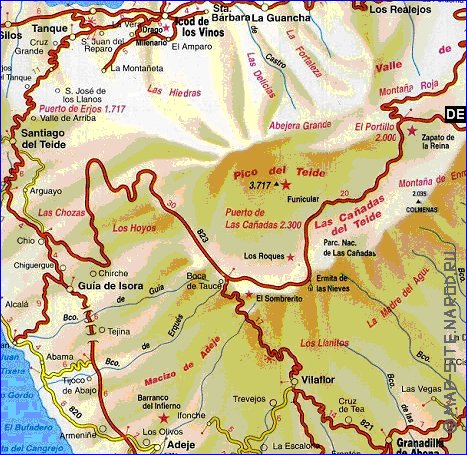 carte de Tenerife en espagnol