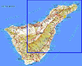 mapa de Tenerife em espanhol