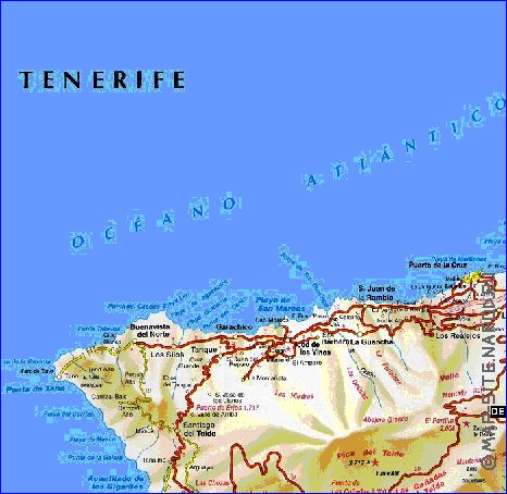 carte de Tenerife en espagnol