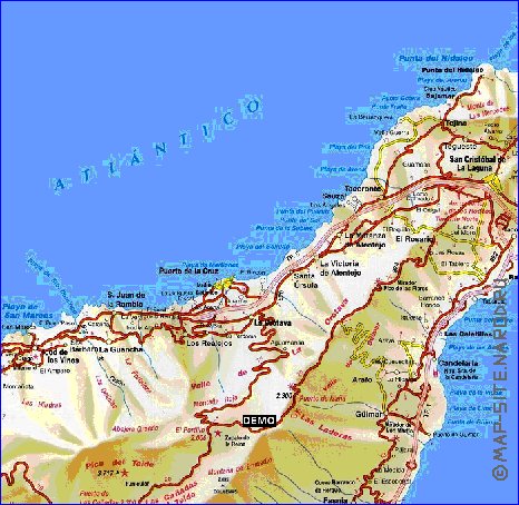 carte de Tenerife en espagnol