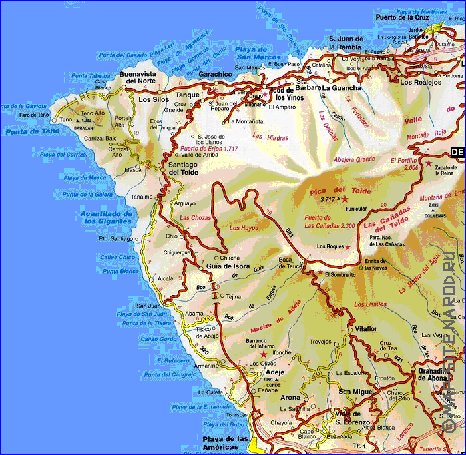 carte de Tenerife en espagnol